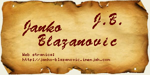Janko Blažanović vizit kartica